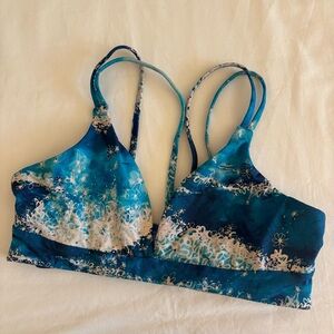 Dkoko Magic Bikini Top Waves Blue Medium EUC